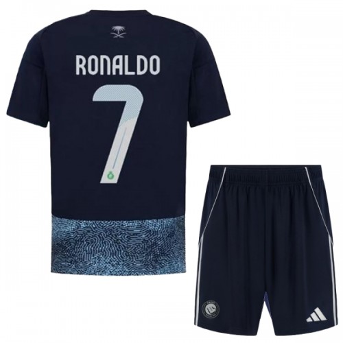 Fotballtrøye Al Nassr Ronaldo 7 Bortedrakt 2025-26 Kortermet - Barn(+ Shorts) Fotballtrøye Al Nassr Ronaldo 7 Bortedrakt 2025-26 Kortermet - Barn(+ Shorts)
