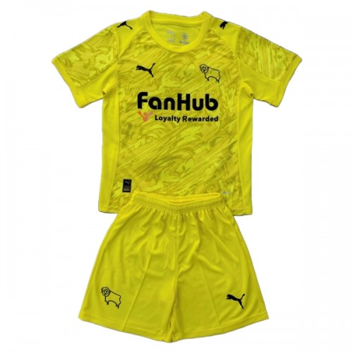 Fotballtrøye Derby County Keeper 2025-26 Kortermet Gul - Barn(+ Shorts) Fotballtrøye Derby County Keeper 2025-26 Kortermet Gul - Barn(+ Shorts)
