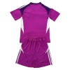 Fotballtrøye Leeds United Keeper 2025-26 Kortermet Lilla - Barn(+ Shorts)