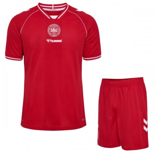 Fotballtrøye Danmark Hjemmedrakt VM 2026 Kortermet - Barn(+ Shorts) Fotballtrøye Danmark Hjemmedrakt VM 2026 Kortermet - Barn(+ Shorts)