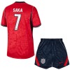 Fotballtrøye England Saka 7 Bortedrakt VM 2026 Kortermet - Barn(+ Shorts)