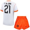 Fotballtrøye Nederland F. De Jong 21 Bortedrakt VM 2026 Kortermet - Barn(+ Shorts)