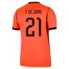 Fotballtrøye Nederland F. De Jong 21 Hjemmedrakt VM 2026 Kortermet Fotballtrøye Nederland F. De Jong 21 Hjemmedrakt VM 2026 Kortermet