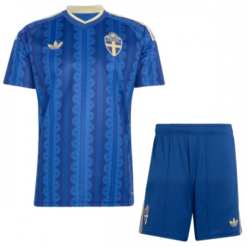 Fotballtrøye Sverige Bortedrakt VM 2026 Kortermet - Barn(+ Shorts) Fotballtrøye Sverige Bortedrakt VM 2026 Kortermet - Barn(+ Shorts)