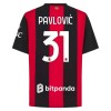 Fotballtrøye AC Milan Pavlovic 31 Hjemmedrakt 2026-27 Kortermet Fotballtrøye AC Milan Pavlovic 31 Hjemmedrakt 2026-27 Kortermet