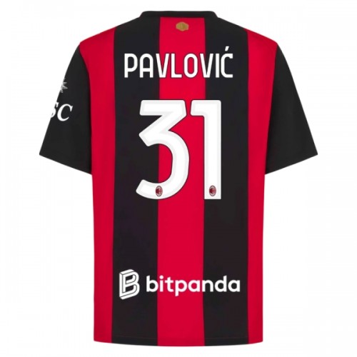 Fotballtrøye AC Milan Pavlovic 31 Hjemmedrakt 2026-27 Kortermet Fotballtrøye AC Milan Pavlovic 31 Hjemmedrakt 2026-27 Kortermet