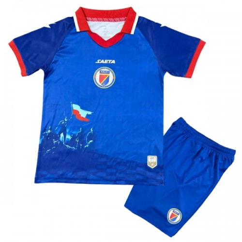 Fotballtrøye Haiti Hjemmedrakt VM 2026 Kortermet - Barn(+ Shorts) Fotballtrøye Haiti Hjemmedrakt VM 2026 Kortermet - Barn(+ Shorts)