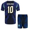 Fotballtrøye Brasil Ronaldinho 10 Bortedrakt VM 2026 Kortermet - Barn(+ Shorts) Fotballtrøye Brasil Ronaldinho 10 Bortedrakt VM 2026 Kortermet - Barn(+ Shorts)