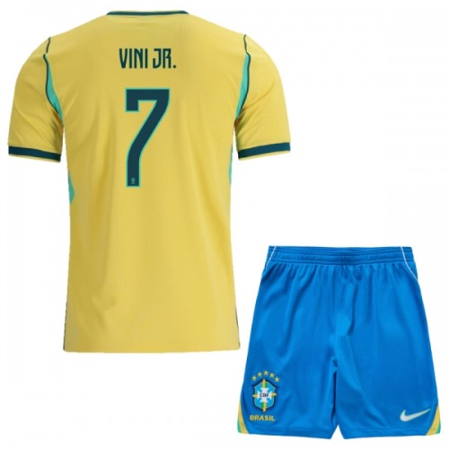 Fotballtrøye Brasil Vini JR. 7 Hjemmedrakt VM 2026 Kortermet - Barn(+ Shorts) Fotballtrøye Brasil Vini JR. 7 Hjemmedrakt VM 2026 Kortermet - Barn(+ Shorts)