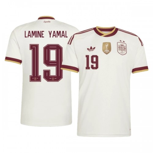 Fotballtrøye Spania 2 Stars Lamine Yamal 19 Bortedrakt VM 2026 Kortermet Fotballtrøye Spania 2 Stars Lamine Yamal 19 Bortedrakt VM 2026 Kortermet