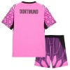 Fotballtrøye Borussia Dortmund Bortedrakt Keeper 2026-27 Kortermet Rosa - Barn(+ Shorts)