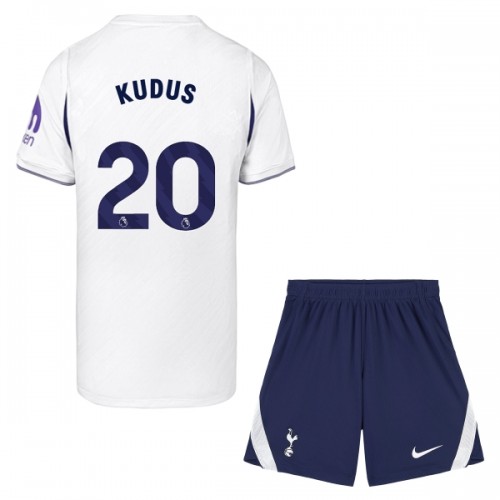 Fotballtrøye Tottenham Hotspur Kudus 20 Hjemmedrakt 2026-27 Kortermet - Barn(+ Shorts) Fotballtrøye Tottenham Hotspur Kudus 20 Hjemmedrakt 2026-27 Kortermet - Barn(+ Shorts)