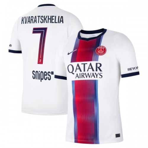 Fotballtrøye Paris Saint-Germain Kvaratskhelia 7 Bortedrakt 2026-27 Kortermet Fotballtrøye Paris Saint-Germain Kvaratskhelia 7 Bortedrakt 2026-27 Kortermet