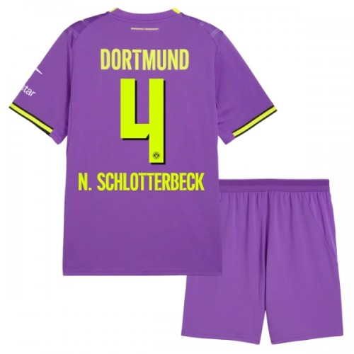Fotballtrøye Borussia Dortmund N. Schlotterbeck 4 Tredjedrakt 2026-27 Kortermet - Barn(+ Shorts) Fotballtrøye Borussia Dortmund N. Schlotterbeck 4 Tredjedrakt 2026-27 Kortermet - Barn(+ Shorts)