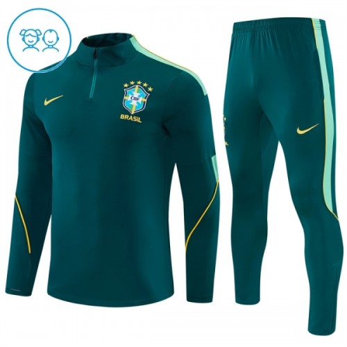Brasil Trenings Collegegenser Kvart-Zip 2026-27 Grønn - Barn Brasil Trenings Collegegenser Kvart-Zip 2026-27 Grønn - Barn