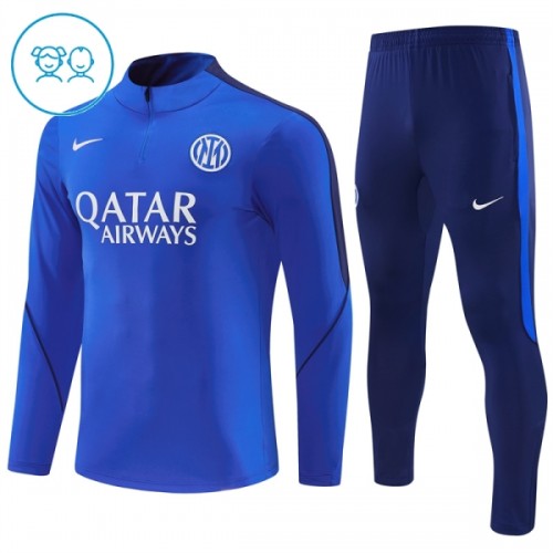 Inter Milan Trenings Collegegenser Kvart-Zip 2026-27 Blå - Barn Inter Milan Trenings Collegegenser Kvart-Zip 2026-27 Blå - Barn