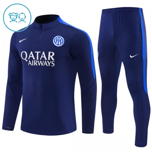 Inter Milan Trenings Collegegenser Kvart-Zip 2026-27 Blå - Barn Inter Milan Trenings Collegegenser Kvart-Zip 2026-27 Blå - Barn