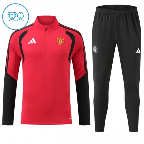 Manchester United Trenings Collegegenser Kvart-Zip 2026-27 Rød - Barn Manchester United Trenings Collegegenser Kvart-Zip 2026-27 Rød - Barn