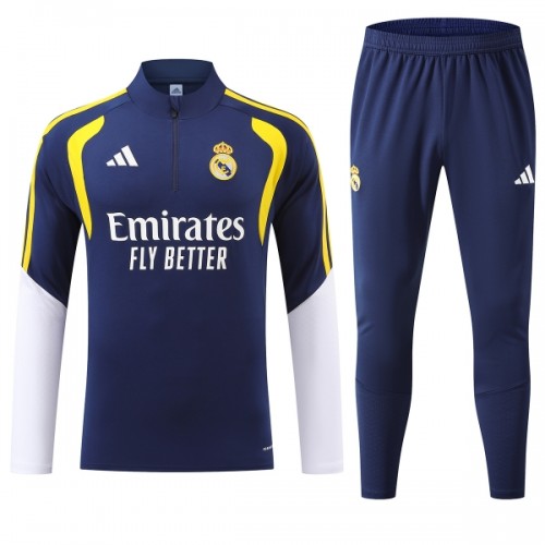 Real Madrid Trenings Collegegenser Kvart-Zip 2026-27 Blå Real Madrid Trenings Collegegenser Kvart-Zip 2026-27 Blå