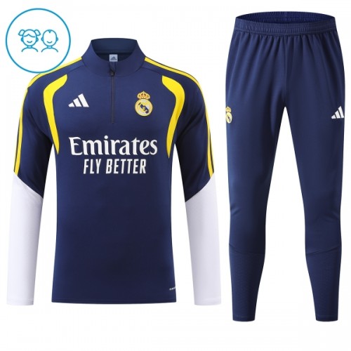 Real Madrid Trenings Collegegenser Kvart-Zip 2026-27 Blå - Barn Real Madrid Trenings Collegegenser Kvart-Zip 2026-27 Blå - Barn