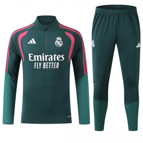 Real Madrid Trenings Collegegenser Kvart-Zip 2026-27 Grønn Real Madrid Trenings Collegegenser Kvart-Zip 2026-27 Grønn