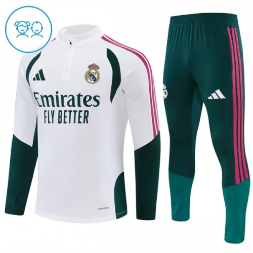 Real Madrid Trenings Collegegenser Kvart-Zip 2026-27 Hvit - Barn Real Madrid Trenings Collegegenser Kvart-Zip 2026-27 Hvit - Barn