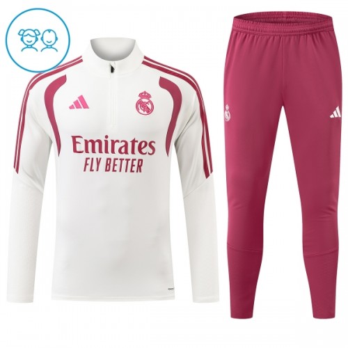 Real Madrid Trenings Collegegenser Kvart-Zip 2026-27 Hvit - Barn Real Madrid Trenings Collegegenser Kvart-Zip 2026-27 Hvit - Barn
