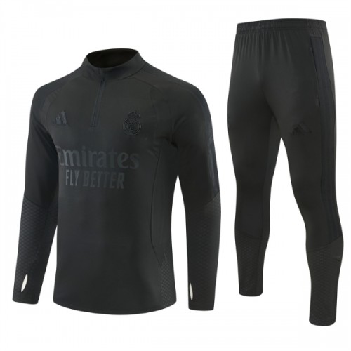 Real Madrid Trenings Collegegenser Kvart-Zip 2026-27 Svart Real Madrid Trenings Collegegenser Kvart-Zip 2026-27 Svart