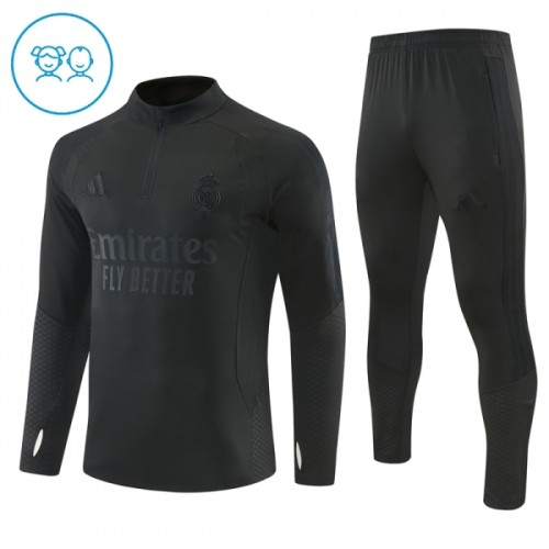 Real Madrid Trenings Collegegenser Kvart-Zip 2026-27 Svart - Barn Real Madrid Trenings Collegegenser Kvart-Zip 2026-27 Svart - Barn