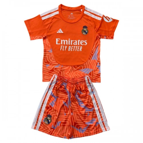 Fotballtrøye Real Madrid Keeper 2026-27 Kortermet Oransje - Barn(+ Shorts) Fotballtrøye Real Madrid Keeper 2026-27 Kortermet Oransje - Barn(+ Shorts)